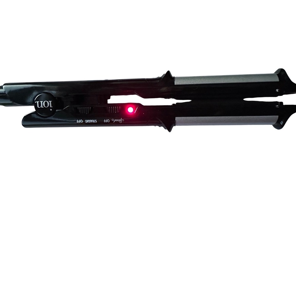 Ion 2-in-1‎ Spiral Iron and Straightener Black Silver Dual Hair Styler Tool